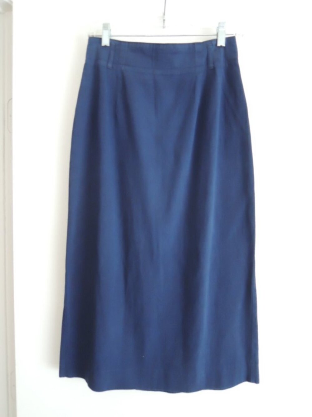 Ladies Pencil Skirt Size 10 Navy Blue Midi Length Vtg 80s Skirt by Ashley Brooke